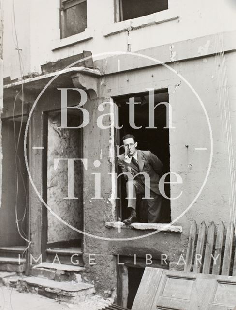 Inspecting the damage, 9, Cross Lane, Bath 1942