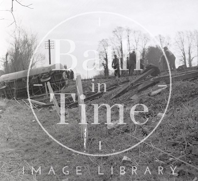 Derailment at Upton Lovell, Wiltshire c.1970