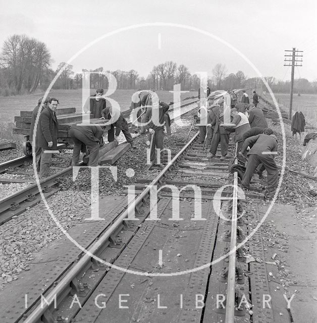 Derailment at Upton Lovell, Wiltshire c.1970