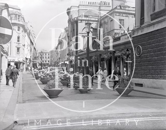 Stall Street opposite the Pump Room, viewed from Bath Street, Bath c.1970