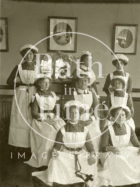 Royal Baths staff at Christmas, Bath 1917