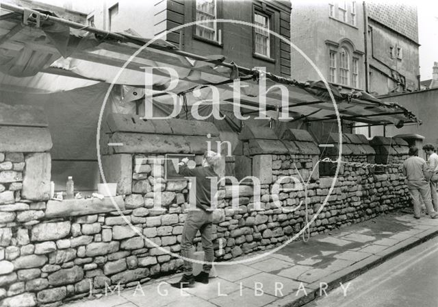 Repointing the City Wall, Upper Borough Walls, Bath 1989