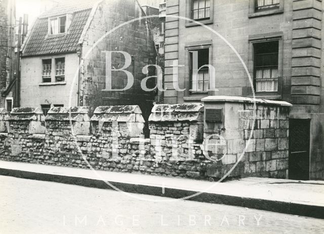 City wall, opposite the Royal Mineral Water Hospital, Upper Borough Walls, Bath c.1910