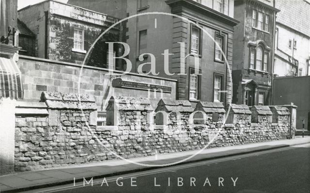 City wall, opposite the Royal Mineral Water Hospital, Upper Borough Walls, Bath c.1930