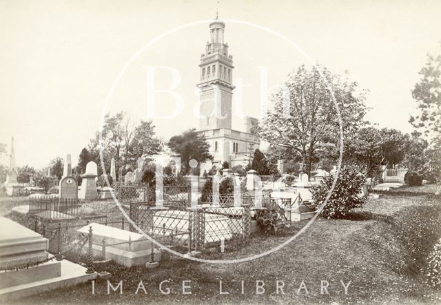 Beckford's Tower with Lansdown Cemetery, Bath 1880