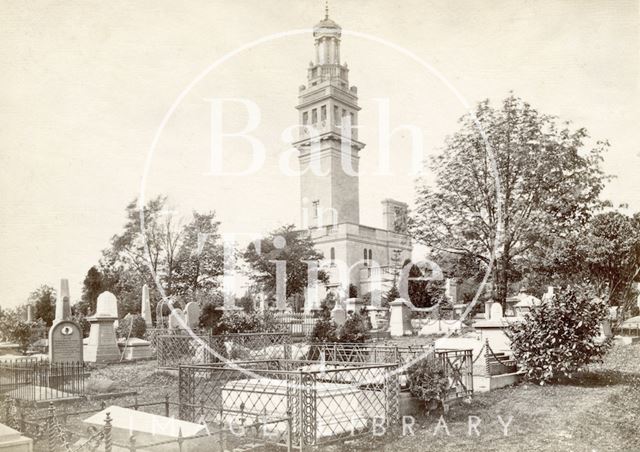 Beckford's Tower with Lansdown Cemetery, Bath 1880