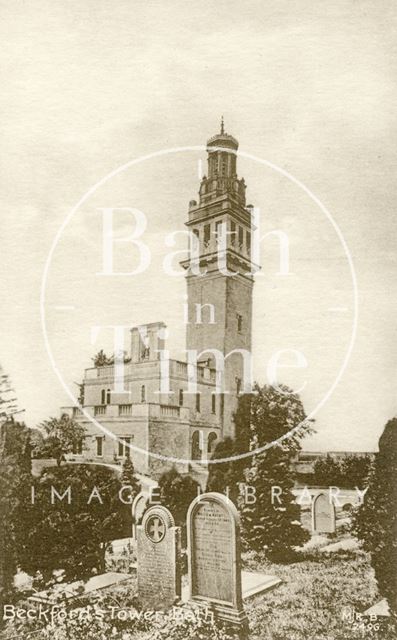 Beckford's Tower with Lansdown Cemetery, Bath c.1920