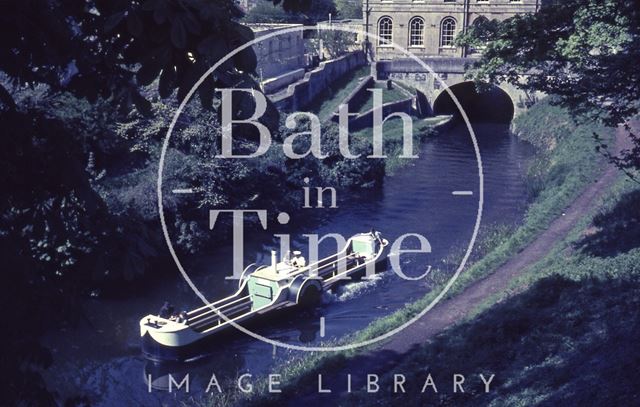 A paddle boat on the Kennet and Avon Canal, Bath c.1960