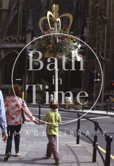 Floral display outside Bath Abbey c.1970