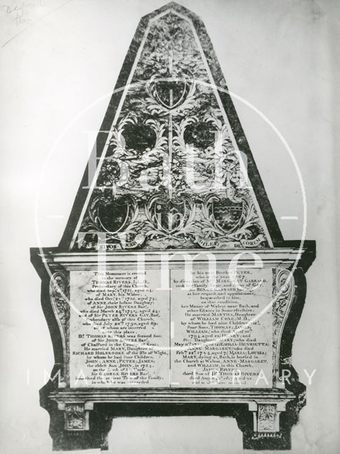 Memorial to Thomas Rivers in Winchester Cathedral, Hampshire c.1940