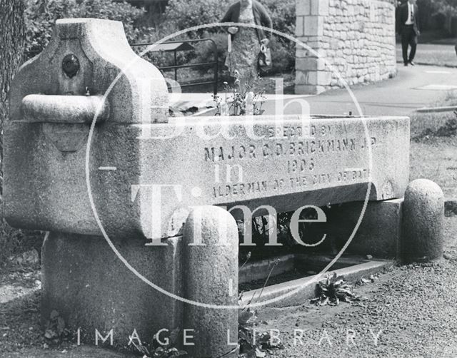 Granite horse trough, Beckford Row, Warminster Road, Bath 1967