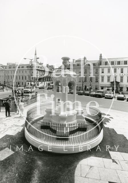 Pieroni's Mineral Water Fountain after re-erection at Terrace Walk after restoration, Bath 1989