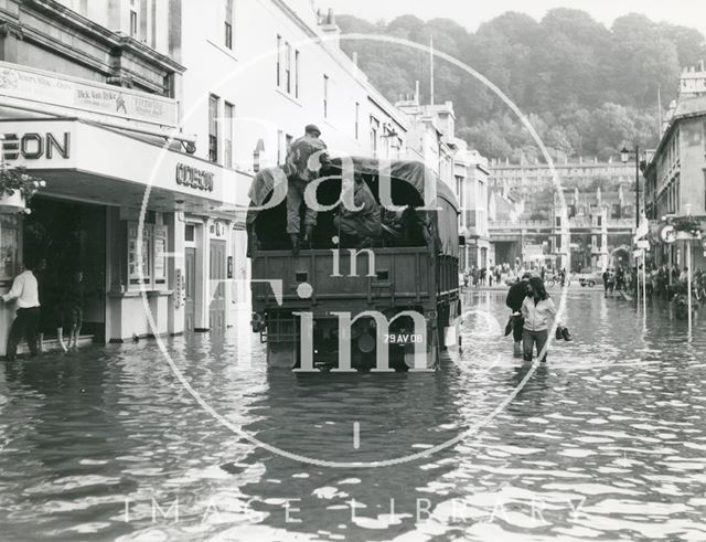 The army help people affected by the flood in Southgate Street, Bath 1960