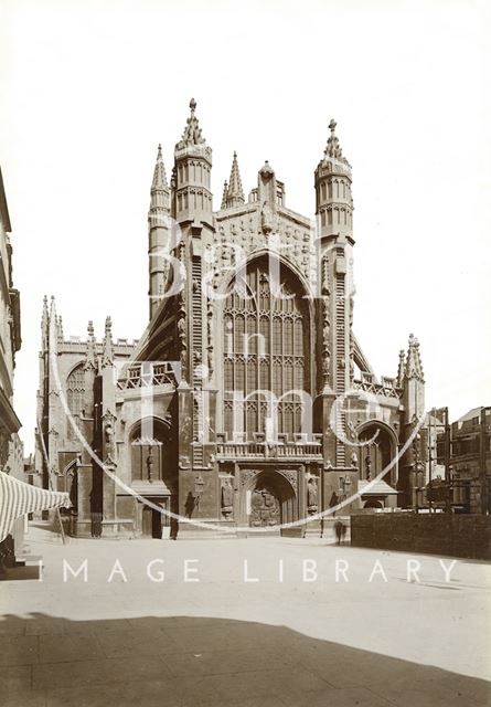 The west front of Bath Abbey c.1920