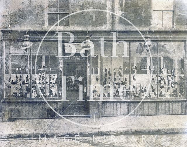 Shop front of J. Pugsley, boot maker, 9, Charles Street, Bath c.1920