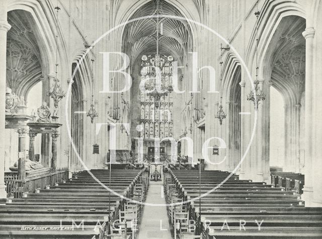 The nave looking east, Bath Abbey c.1900