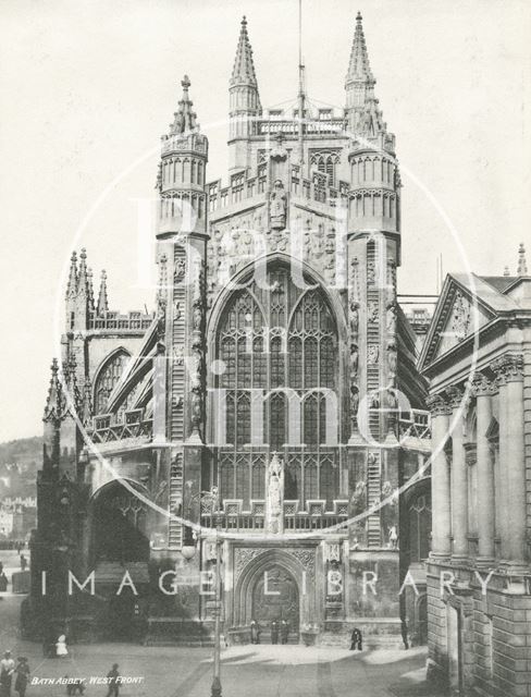 The west front of Bath Abbey c.1900