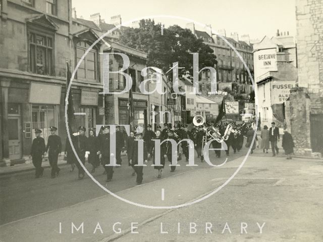 Salvation Army marching in Walcot Street, Bath c.1960