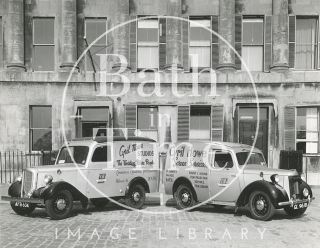 New Cyril Howe vans outside 19 & 20, Royal Crescent, Bath 1948