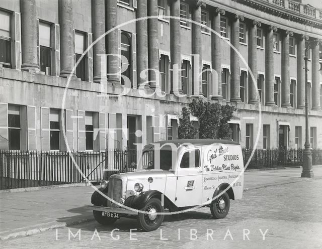 New Cyril Howe van outside Royal Crescent, Bath 1948