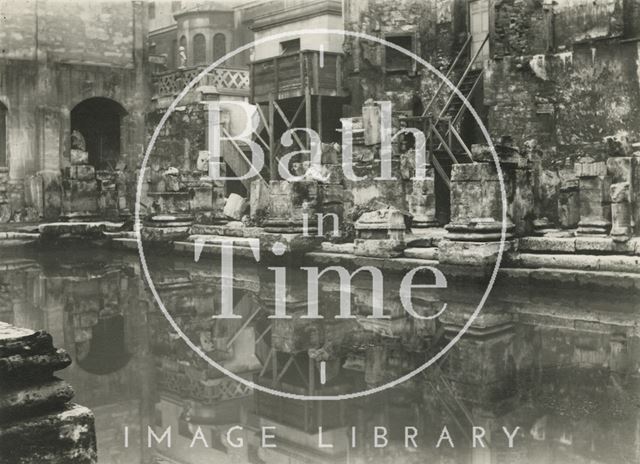 The recently uncovered Roman Great Bath, Bath c.1890