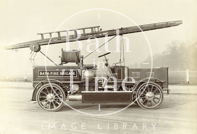 A Bath Fire Brigade Merryweather motor tender, Bath 1910