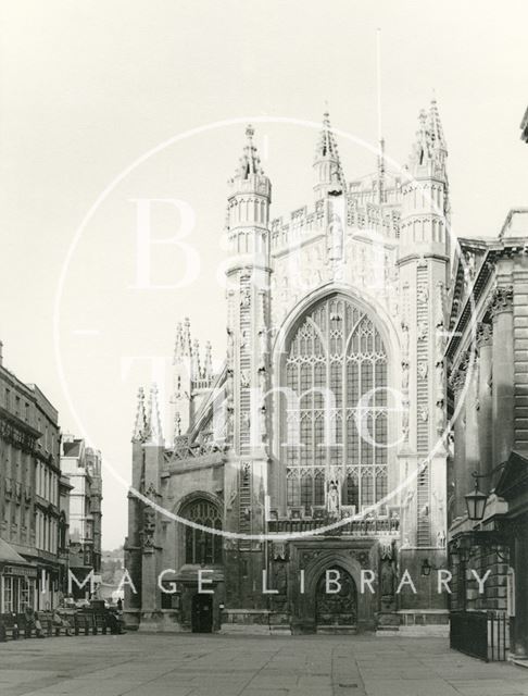 The west front of Bath Abbey c.1965