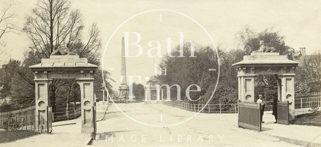 The entrance gates, Royal Victoria Park, Bath c.1865