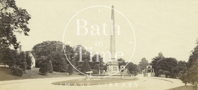 The obelisk, dairy and cannons, Royal Victoria Park, Bath c.1865