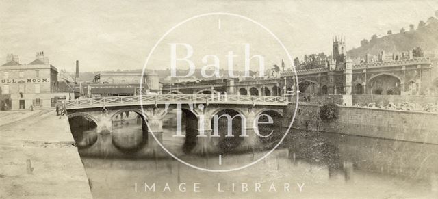 The Old Bridge and Full Moon Inn, Southgate Street, Bath c.1865