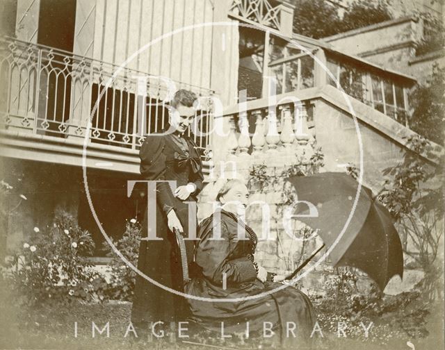 Miss Clarke and Margaret in their own garden, Bath c.1899