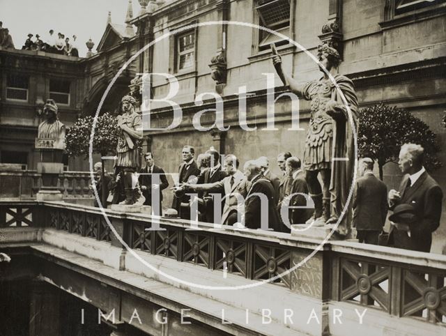 H.R.H. the Prince of Wales viewing the Roman Baths, Bath 1923