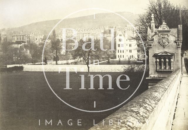 View from North Parade Bridge looking over the Recreation Ground to the rear of La Sainte Convent, Bath c.1880