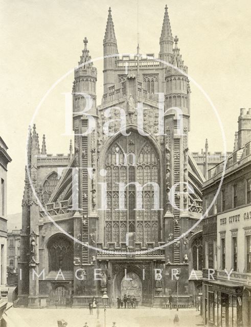 The west front of Bath Abbey c.1870