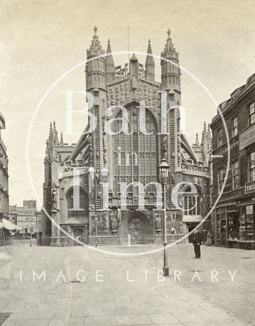 The west front of Bath Abbey c.1870