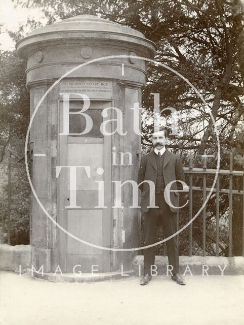 The city watchman's sentry box at Norfolk Crescent, Bath c.1905