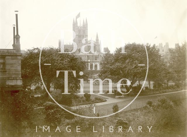 View of Institution Gardens from North Parade Bridge, Bath 1898