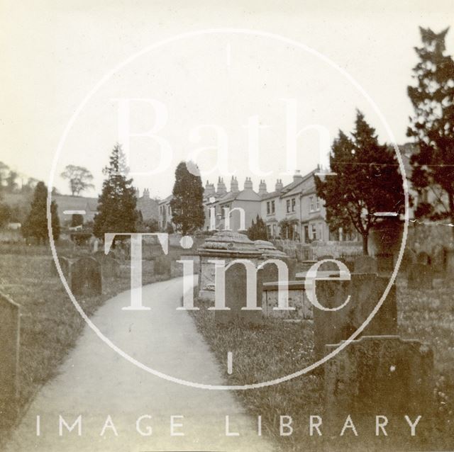 Monuments in the churchyard of All Saints' Church, Weston, Bath c.1906