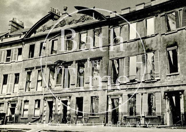 Somerset Place devastated during the Bath Blitz 1942