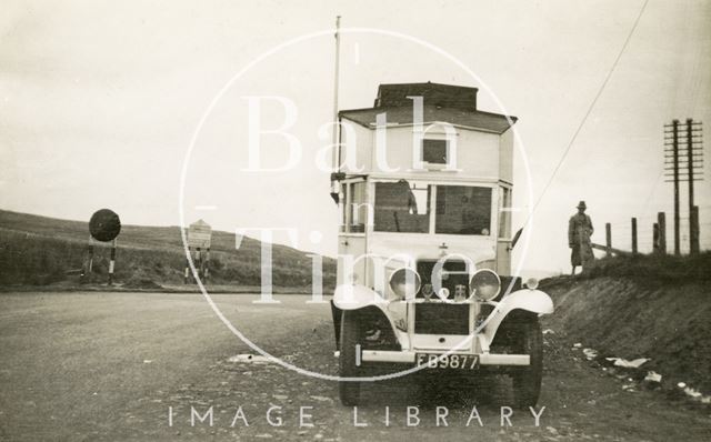 A homemade motorhome on a touring holiday 1930s