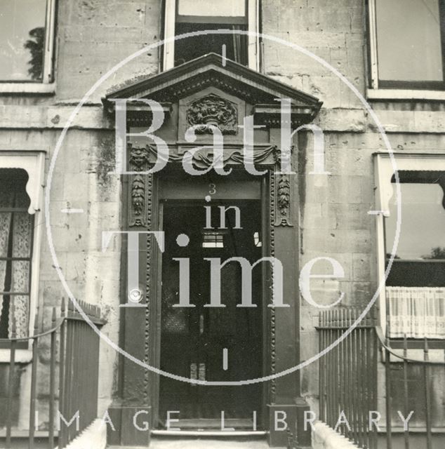 Doorway to 3, Queen Square, Bath c.1945