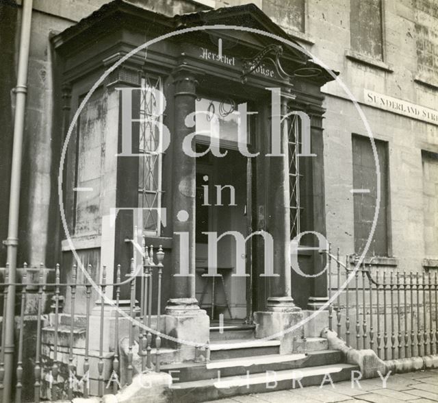 Herschel House doorway, Sunderland Street, Bath c.1945