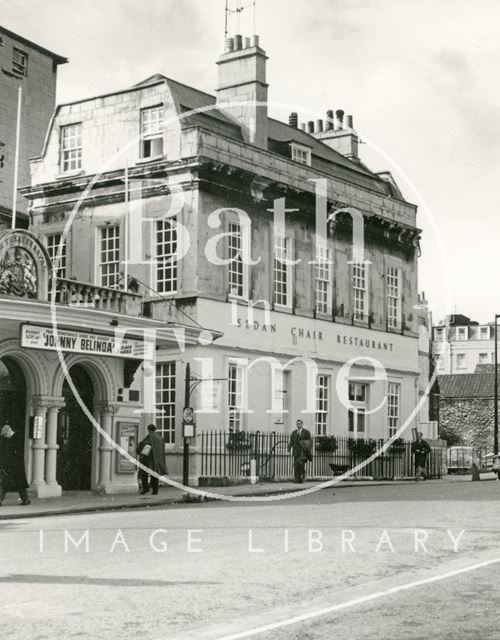 The Sedan Chair restaurant next to the Theatre Royal, Sawclose, Bath c.1963