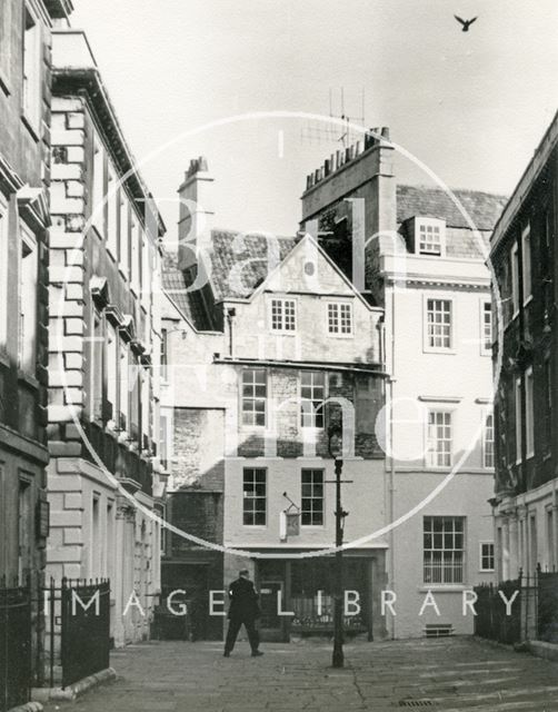 North Parade Buildings (previously Gallaway's Buildings) and North Parade Passage (previously Lilliput Alley), Bath c.1963