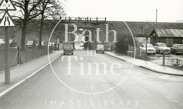 The Somerset and Dorset Joint Railway line over Monksdale Road, South Twerton, Bath 1968