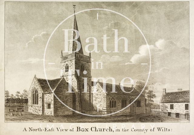 A northeast view of Box Church in the County of Wiltshire c.1750-1820