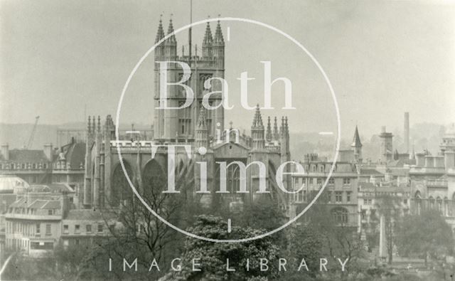 View of Bath Abbey from Sydney Buildings 1930s