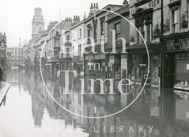 Southgate Street, Bath during the floods 1947