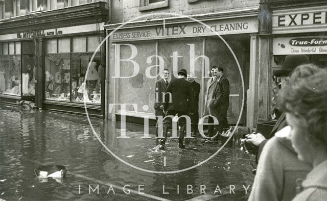 52 to 55, Southgate Street, Bath during the floods 1960