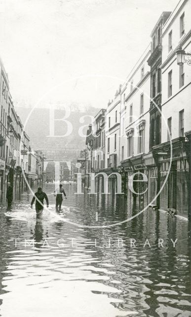 Southgate Street, Bath during the floods 1960